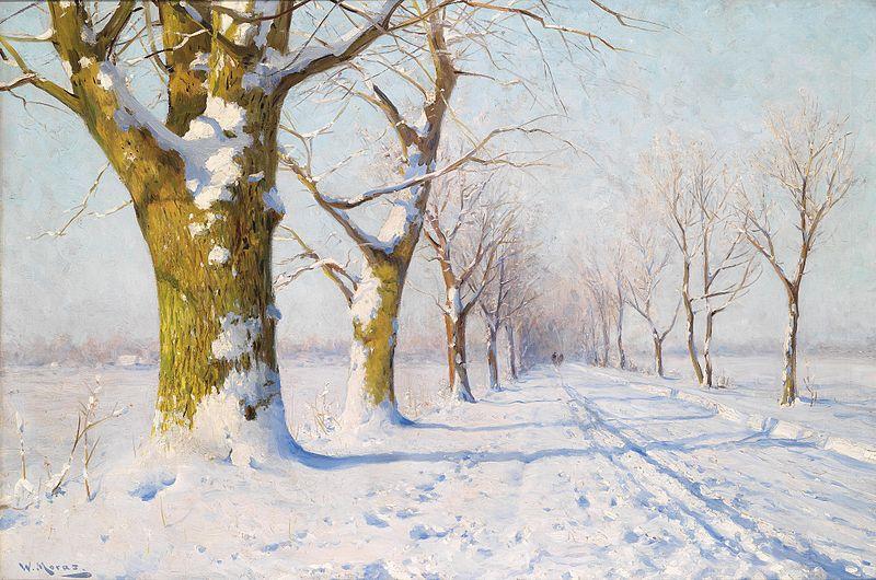 Walter Moras A sunny winters day Germany oil painting art